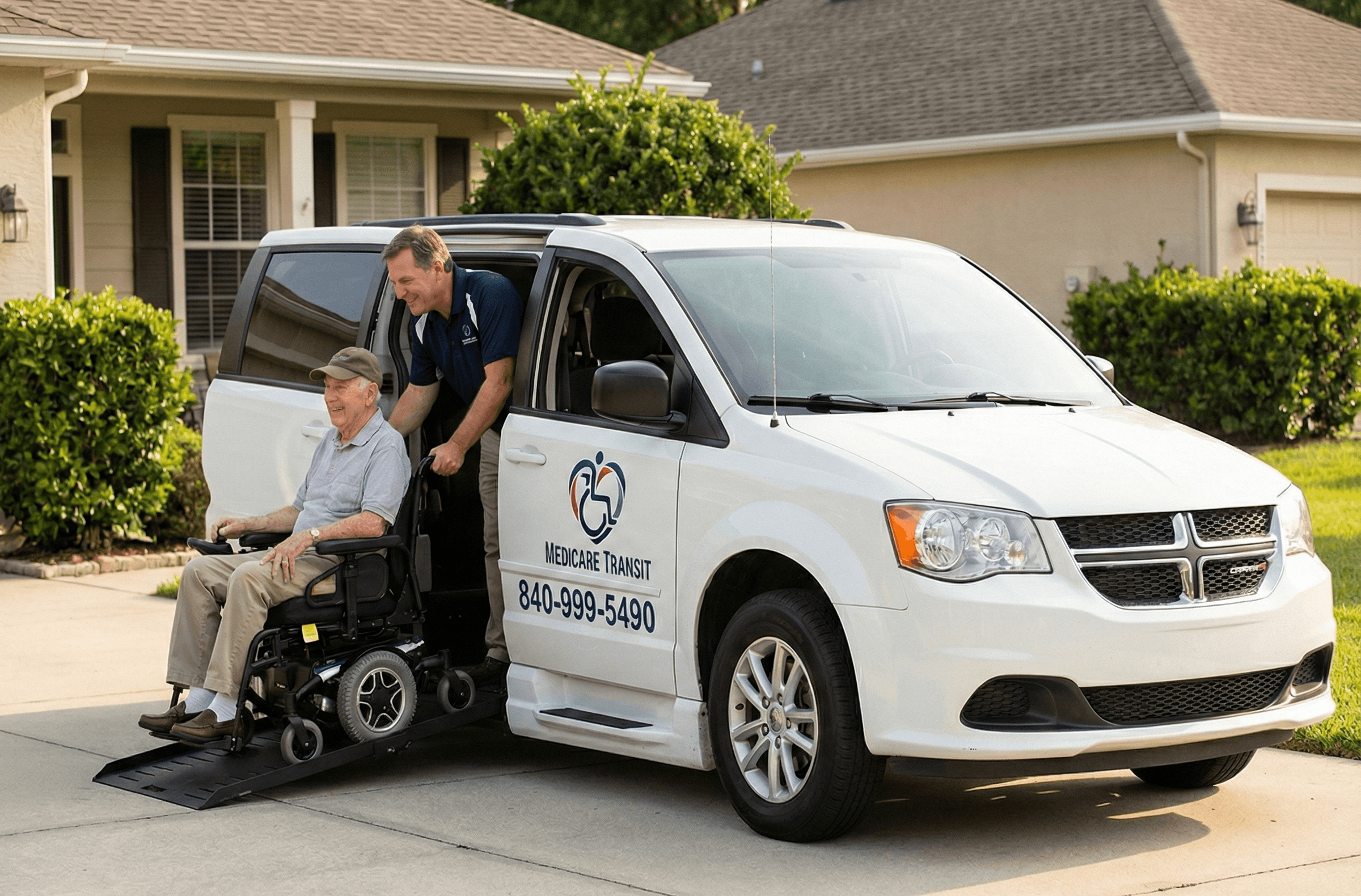Medicare Transit vehicle being boarded